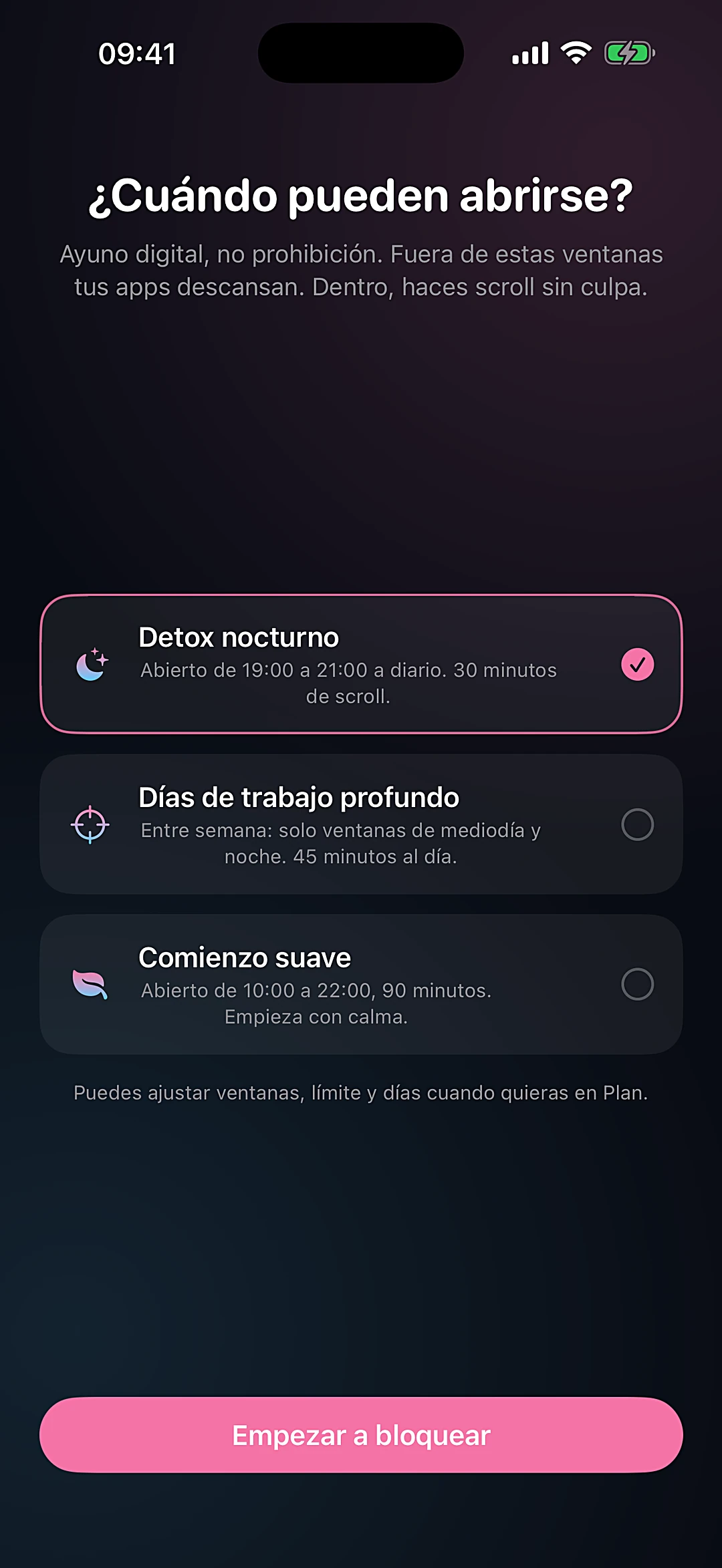 Configuración: Empieza con un ajuste que encaje con tu vida