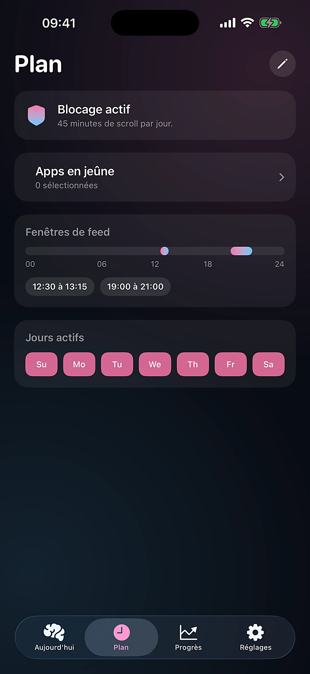 Plan: Les fenêtres de feed de tes apps